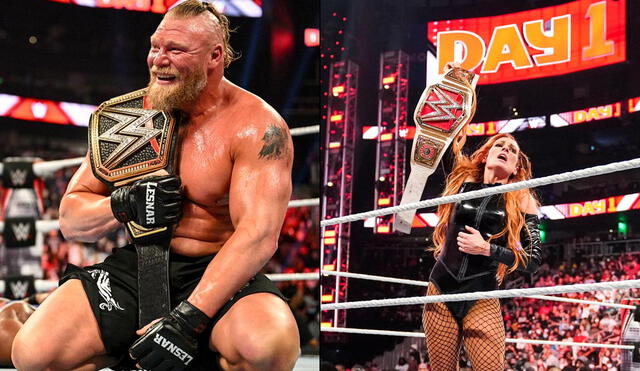 Brock Lesnar y Becky Lynch fueron los grandes ganadores de WWE Day 1: Foto: composición de WWE