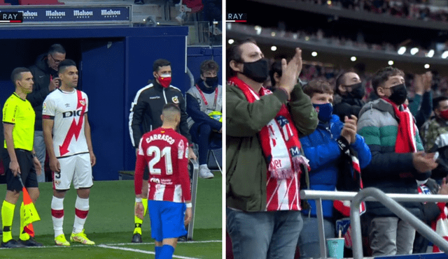 Ovación a Radamel Falcao en el Wanda Metropolitano. Foto: Captura Directv Deportes.