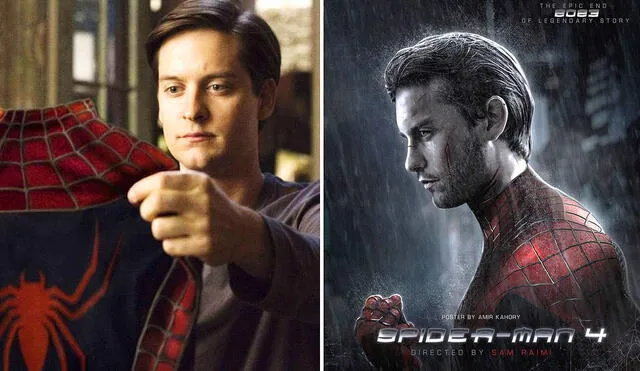 Fan art imagina portada promocional para Spiderman 4 con Tobey Maguire. Foto: composición/Sony/Instagram/@amir_kahory