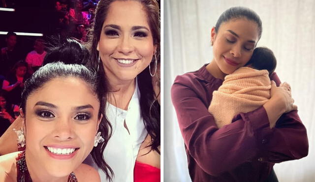 “Mi sobrina hermosa, sudé todo el rato”, expresó Katia Palma al conocer a la bebé de Maricarmen Marín. Foto: composición Instagram