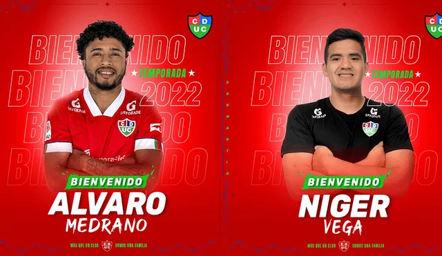Medrano y Vega fueron anunciados por el club como refuerzos. Foto: Unión Comercio