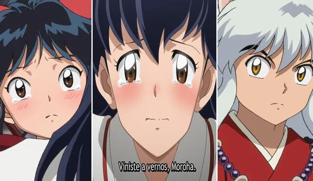 Aome, Moroha e Inuyasha se reencuentran por primer vez en el anime. Foto: composición/Sunrise TV