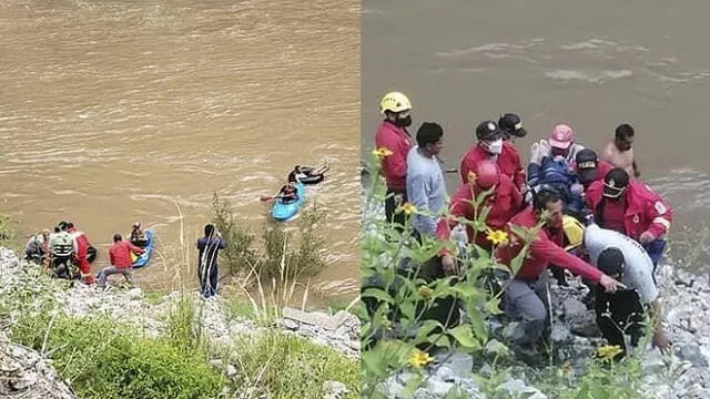 Utilizando material y equipo adecuado, las autoridades lograron rescatar al joven, estabilizarlo y trasladarlo en ambulancia hasta el centro de salud de Limatambo. Foto: composición LR/News Cusco