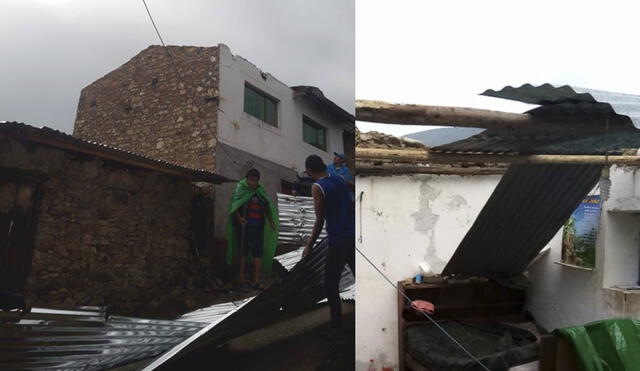 Viviendas quedaron sin techos, debido a que estos eran de calamina y fueron desprendidos por el viento. Foto: Sin Fronteras/Noticias Sandia