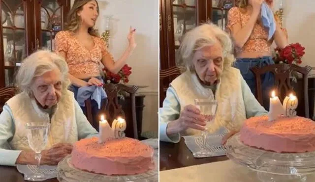 Sorprende a su familia con un conmovedor comentario mientras celebraban su 94 cumpleaños. Foto: captura de TikTok