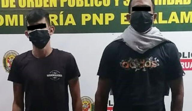 Maycol Toyer y Fabián Huarirapa fueron detenidos in fraganti. Foto: PNP