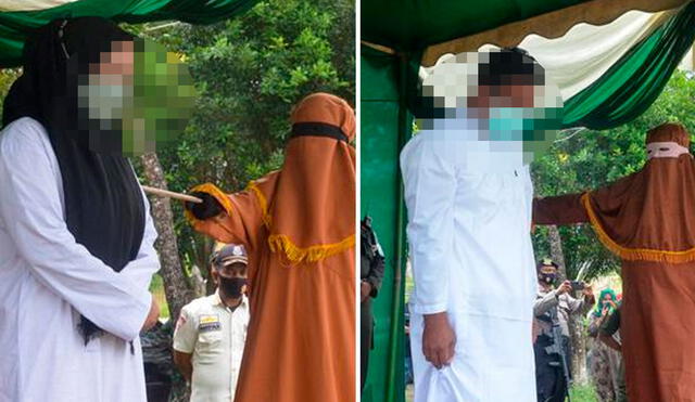 Una mujer en Indonesia recibió cien latigazos por adulterio, mientras que el hombre solo 15. Foto: AFP