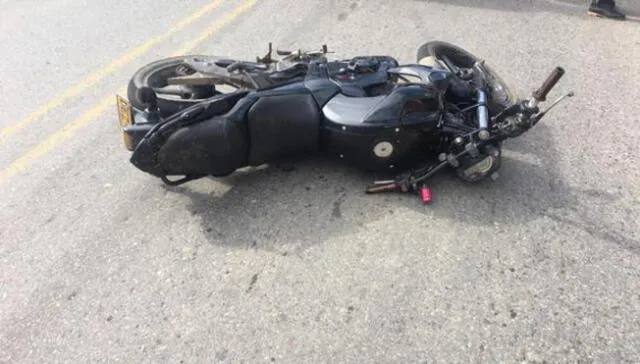 También un joven padre perdió el control de la moto en que viajaba. Foto: Noticias Piura 3.0