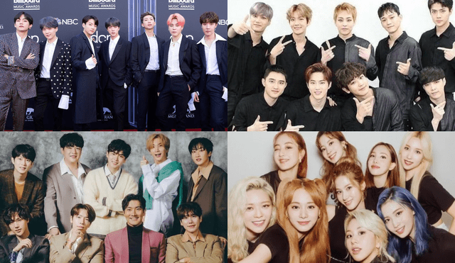 Grupos k-pop consiguen récord junto a artistas de talla internacional como los artistas más premiados. Foto: composición La República/BIGHIT/SMTOWN/JYP