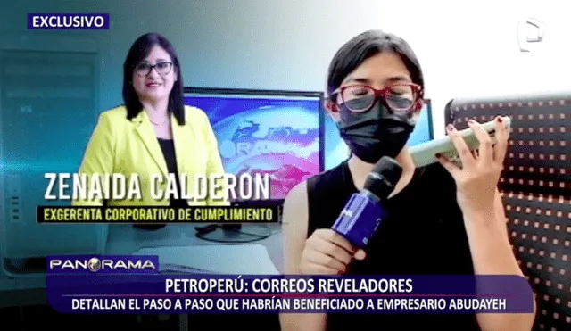 Zenaida Calderón fue despedida tras denunciar presuntas irregularidades para favorecer a la empresa de Samir Abudayeh. Foto: captura de Panorama