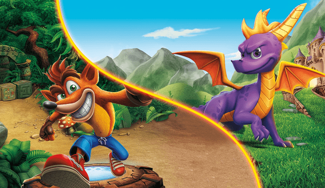 Crash Bandicoot y Spyro the Dragon han sido inmortalizados como icónicos de la consola PlayStation original. Foto: Activision Blizzard