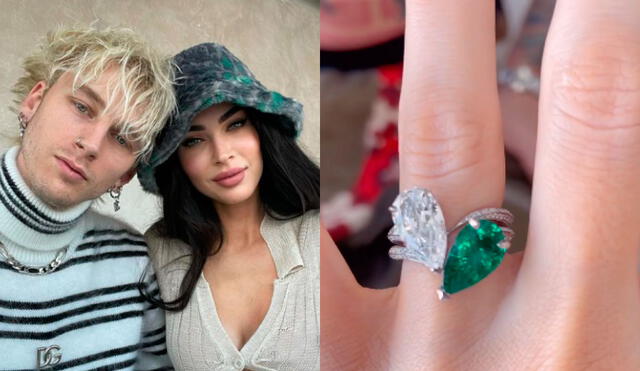 Pareja de Megan Fox impactó con el secreto que guarda el anillo de su prometida. Foto: composición Megan Fox, Machine Gun Kelly/Instagram.