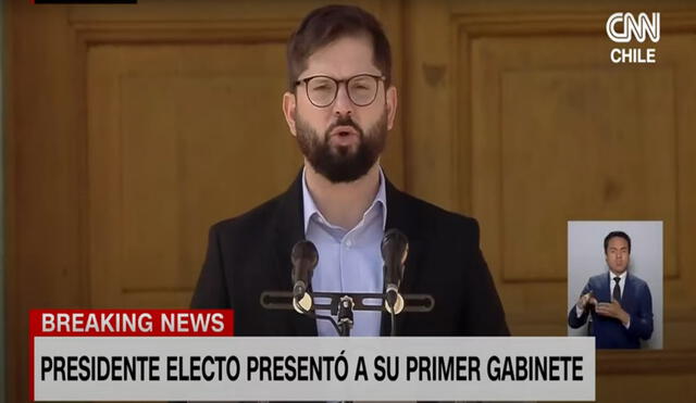 Gabriel Boric ya anunció su gabinete ministerial. Foto: captura de CNN Chile