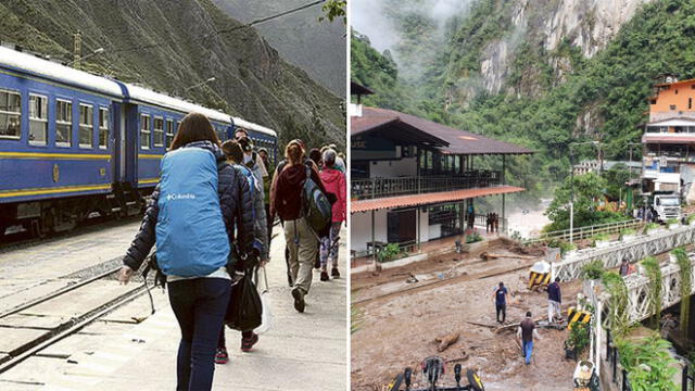 Cusco. Suspenden servicio de tren hacia Machupicchu por aluvión del río Alcamayo. Foto: Composición La República / Municipalidad de Ollantaytambo