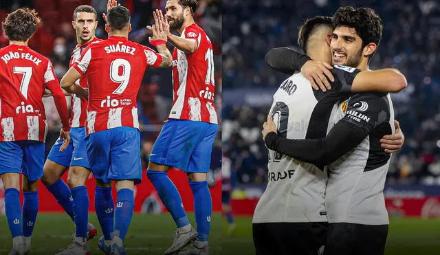 Atlético de Madrid y Valencia llegan de partidos donde empataron con sus rivales. Foto: composición/Atlético Madrid/Valencia