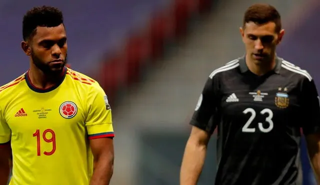Miguel Borja y 'Dibu' Martínez protagonizaron una picante escena en la Copa América. Foto: EFE