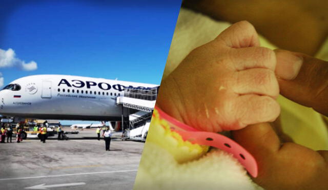 La mujer y su bebé fueron finalmente atendidos por un grupo especial de médicos cuando llegaron al aeropuerto. Foto: Instagram Aeroflot / referencial - Melissa Merino