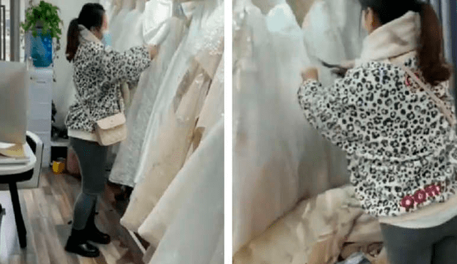 La mujer no soportó la negativa de la tienda de no devolverle el depósito por el vestido de novia. Foto: captura de Facebook