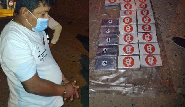 Al menos 34 paquetes estaban precintados con el símbolo de la B (Bitcoin). Foto: Noticias Piura