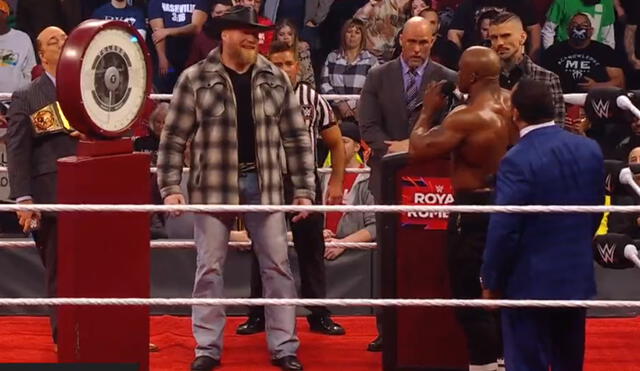 Brock Lesnar y Bobby Lashley tuvieron su pesaje de cara al WWE Royal Rumble. Foto: captura de WWE