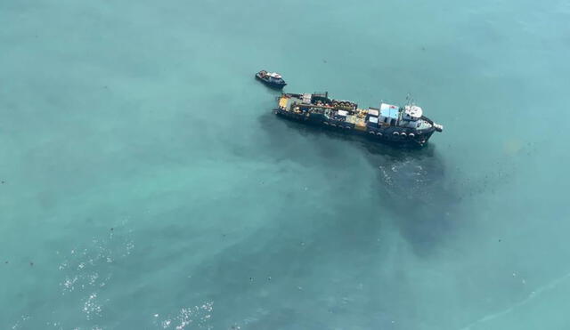 Imágenes sobre el nuevo derrame de petróleo de Repsol. Foto: Aviación Naval