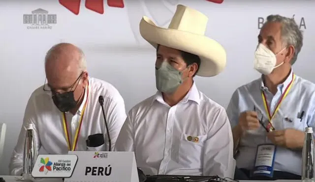 Pedro Castillo participó en la XVI Cumbre Presidencial de la Alianza del Pacífico. Foto: captura de video de la Presidencia de Colombia