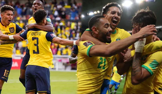 Ecuador se mide ante Brasil por la fecha 15 de las Eliminatorias Qatar 2022. Foto: Composición Twitter @LaTri/@CBF_Futebol.