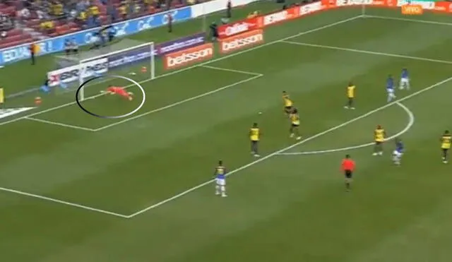 Brasil se fue al descanso ganando 1-0 a Ecuador. Foto: captura video Movistar Deportes