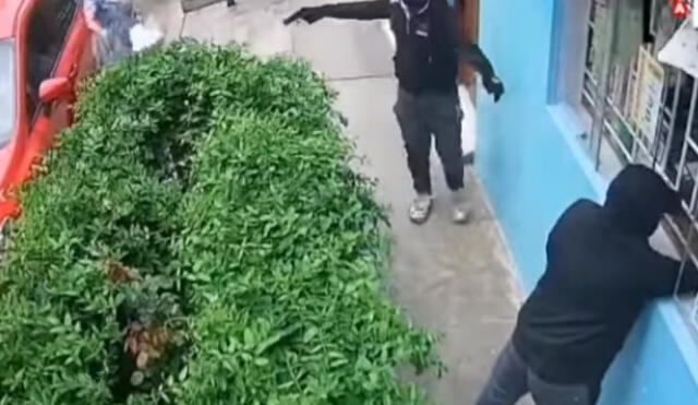 Hampón metió la mano por ventana de la bodega para agarrar billetera de mujer. Foto: captura video Bajo la lupa