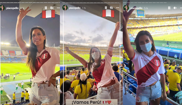 María Pía Copello disfrutó en vivo y en directo el partido de Perú vs. Colombia en el Estadio Metropolitano Roberto Meléndez. Foto: María Pía Copello/Instagram