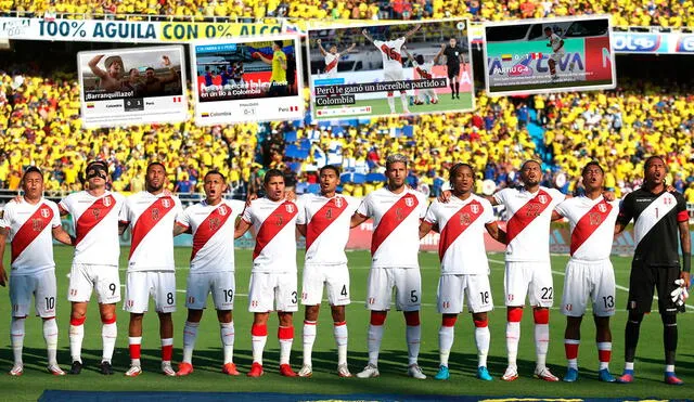 Los titulares de la prensa deportiva tras el triunfo de Perú sobre Colombia. Foto: composición/ selección peruana / capturas diarios web