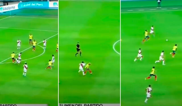 Así fue la secuencia de la jugada que terminó en gol de Edison Flores. Foto: captura/Movistar Deportes