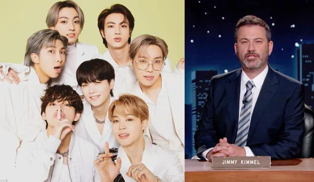 Jimmy Kimmel es uno de los famosos presentes en la 'lista negra' de ARMY, el fandom de BTS. Foto: composición Hybe / ABC