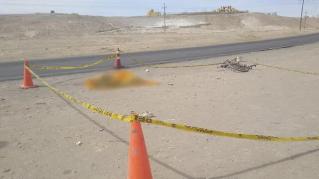 Su cuerpo y bicicleta fueron encontrados a un costado de la vía al ingreso al Monumento al Agua en Majes. Foto: Majes Noticias