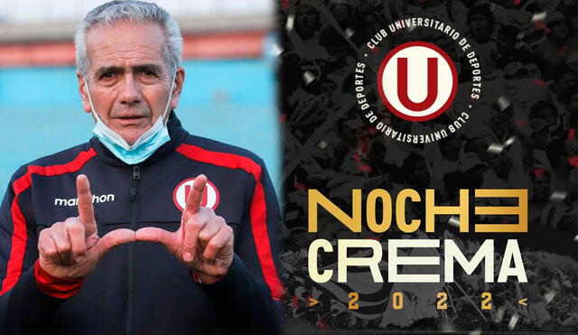 El mensaje de Gregorio Pérez se hizo presente en la Noche Crema. Foto: Composición Liga 1/Universitario.