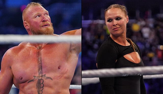 Brock Lesnar y Ronda Rousey ganaron las respectivas Batallas Reales de WWE. Foto: composición de WWE