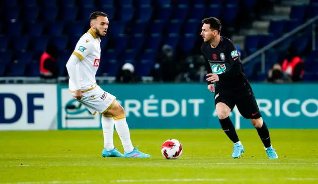 Lionel Messi juega su primer partido del 2022 como titular y con el dorsal 10. Foto: Coupe de France