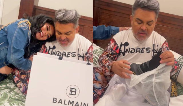 Andrés Hurtado abriendo los regalos por su cumpleaños. Foto: composición/ Instagram