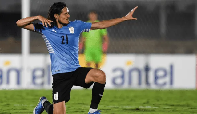 Edinson Cavani anotó el tercer gol de Uruguay ante Venezuela. Foto: EFE