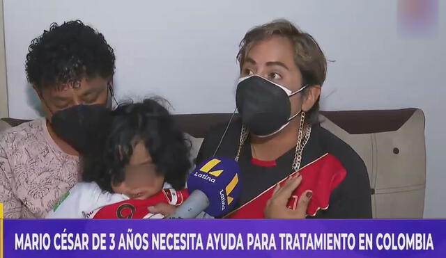 Familia pide ayuda para llegar a la meta e ir a Colombia por el tratamiento de su hijo. Foto: captura de Latina