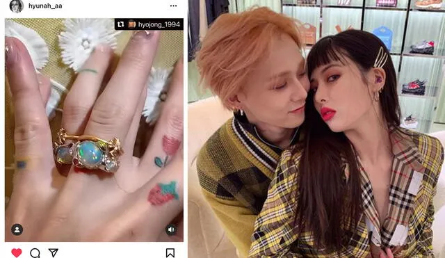 Hyuna (29) y Dawn (27) tomaron decisiones arriesgadas para vivir su romance. Foto: composición /Instagram