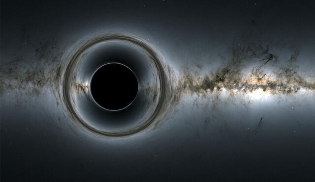 Representación de un agujero negro vagando por el espacio interestelar. Foto: NASA