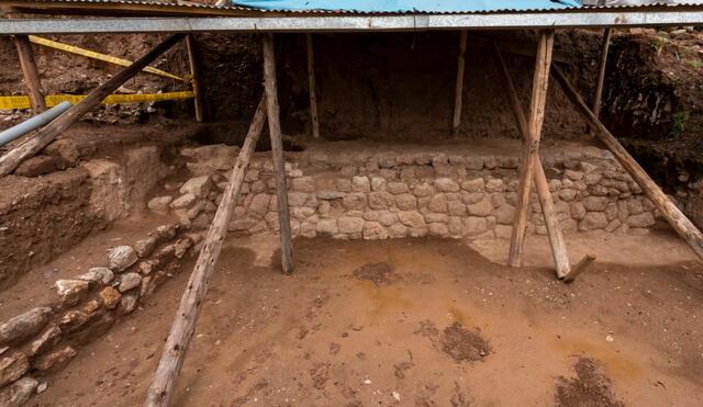 El muro prehispánico es de piedra caliza. Foto: Dirección de Cultura Cusco