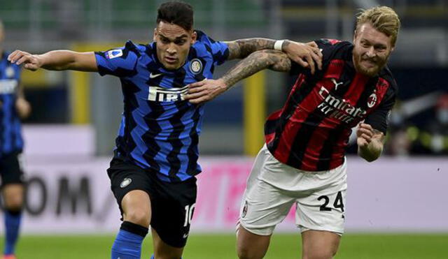 Lautaro Martínez será titular en el derby de Milan. Foto: AFP.