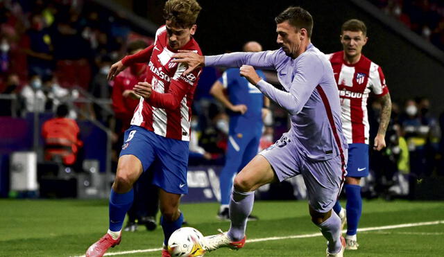 Atlético Madrid, vigente campeón, está a 14 puntos del primer lugar. FC Barcelona marcha en el quinto puesto, zona de Europa League. Foto: AFP