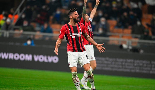 Milan se impuso con doblete de Olivier Giroud. Foto: Twitter AC Milan.