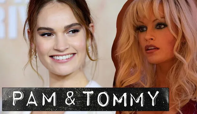 Lily James es la nueva sex symbol, Pamela Anderson. Foto composición: Glamour, IMDb y Star+