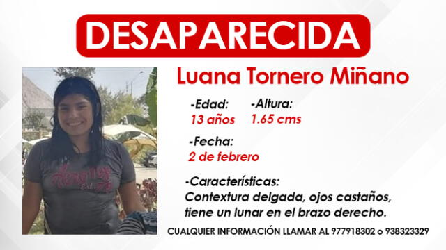 Menor de 13 años continúa desaparecida desde hace 4 días. Foto: La República