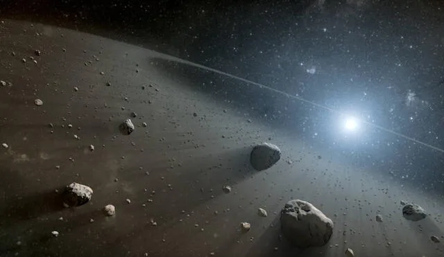Meteoros primitivos del sistema solar esparciéndose por el espacio. Foto referencial: NASA / JPL Caltech