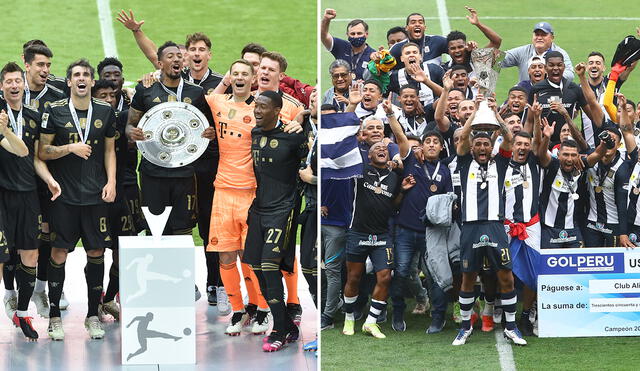 Bayern Múnich y Alianza Lima son los actuales campeones de sus ligas. Fotos: composición/ AFP/ 
Liga de Fútbol Profesional LFP